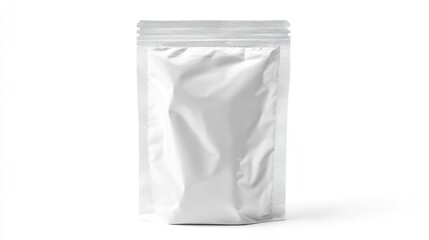 White stand-up pouch mockup, isolated, studio, packaging design