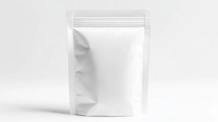 White stand-up pouch mockup on white background