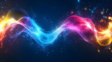 Fototapeta premium Abstract Colorful Glowing Waves Design