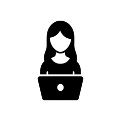women office worker vector icon.