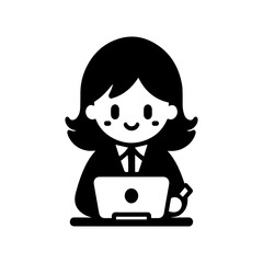 women office worker vector icon.
