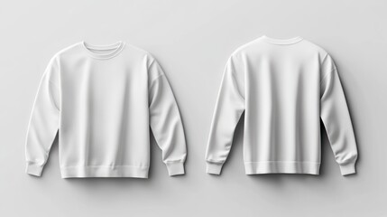 White sweatshirt mockup, front and back, studio, design template (2)