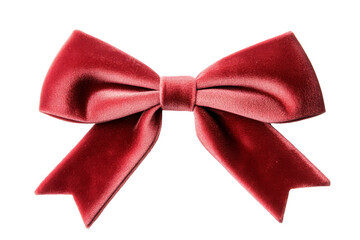 Elegant red velvet bow with a smooth finish