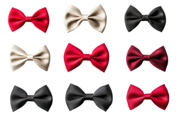 Chic bow tie collection on clear bg