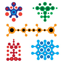 Vector Metaball Connect Dot Set. Molecule chain. Circle Shapes. Abstract Geometric Dots. Morphing Blob for Pattern, Sticker, Badge, Poster, Web Design.