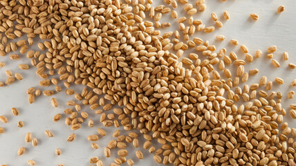 Obraz premium Scattered grains of wheat on a surface