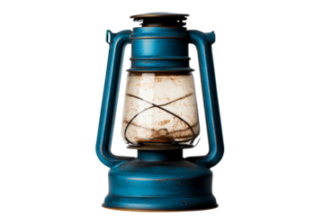 Rustic vintage lantern on clear bg