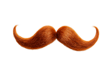 Whimsical orange mustache with curled ends