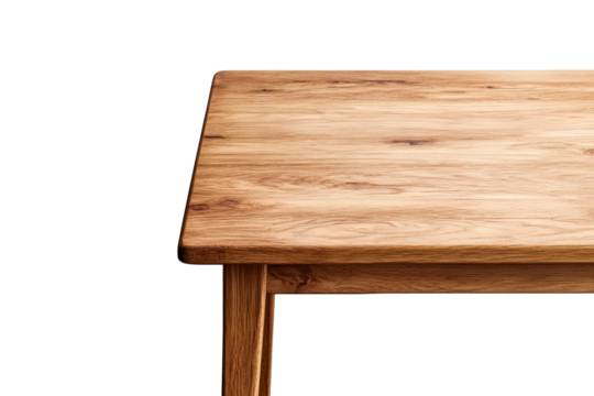 Natural wood table with clean lines and texture