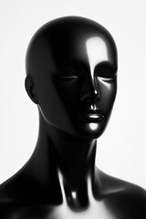 Black mannequin isolated on a white background