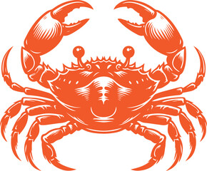 red crab on white background