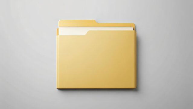 Yellow File Folder on White Background