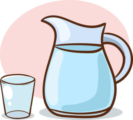 water glass and pitcher