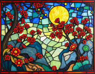 Oriental pattern. Oil painting. Pattern for printing on wall decorations, covers, leaflets, business cards