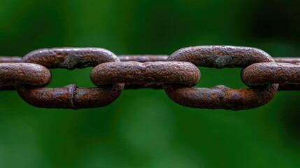 Fototapeta premium Rusty chain links, blurred background