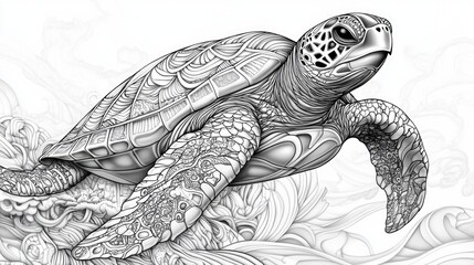 Obraz premium Artistic Turtle Illustration