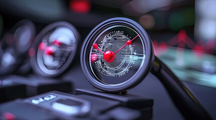 Futuristic dashboard gauges