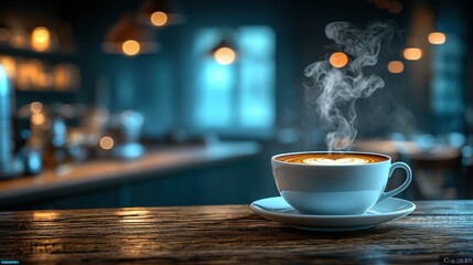 Warm Latte in a cafe