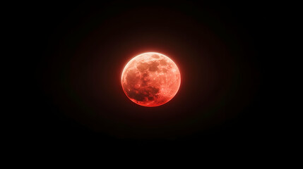 Obraz premium Pixelated Red Moon In The Night Sky