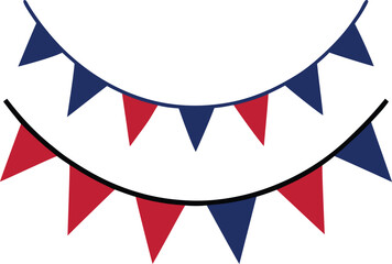 Fototapeta premium bunting flags vector art silhouette 