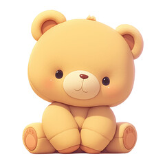 Obraz premium Playful cute bear toy cozy room digital art whimsical front view joy