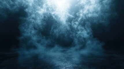 Fototapeta premium Ethereal Blue Haze: A Mystical Atmospheric Scene
