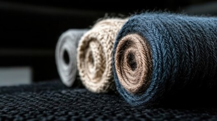 Yarn spools in neutral tones