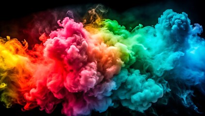 Fototapeta premium Smoke powder atmosphere color gradient