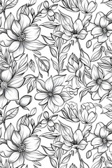 Hand-drawn Vector Floral Elements - Elegant Botanical and Flower Line Art Design