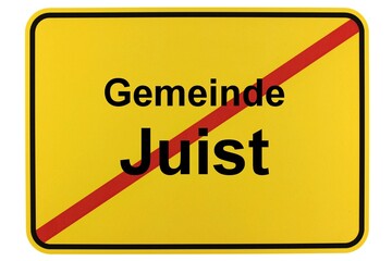 Illustration eines Ortsschildes der Gemeinde Juist in Niedersachsen
