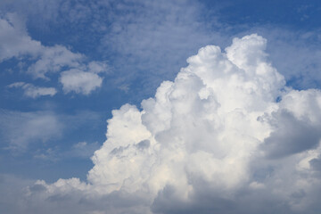 Massive Cumulonimbus Clouds in Blue Sky, Background Material