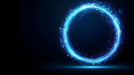 Obraz premium Glowing Blue Circle Abstract Design