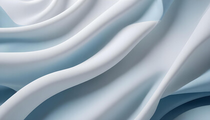 Fototapeta premium White Silk Drapery with a Shiny Blue Gradient Texture Minimalist Elegance