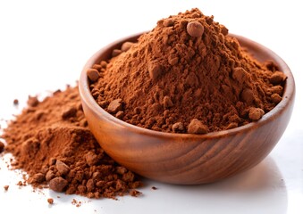 chocolate powder, on a white background