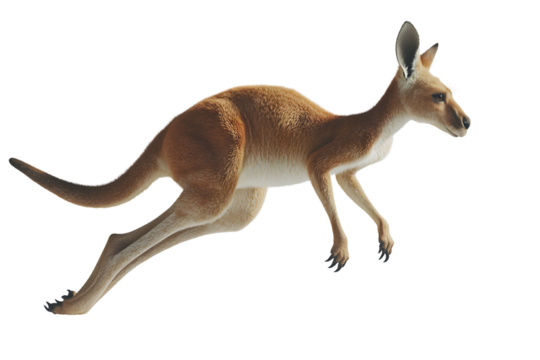 A leaping marsupial with a powerful build and distinctive features ideal for wildlife nature