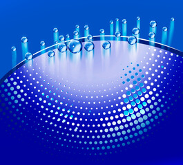 Abstract blue background with water drops. 