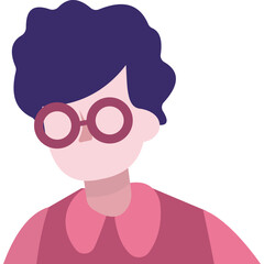 Conference icon boy talking portrait flat vector