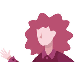 Conference icon woman talking portrait flat vector