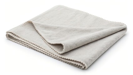 Light Gray Fleece Blanket on White Background