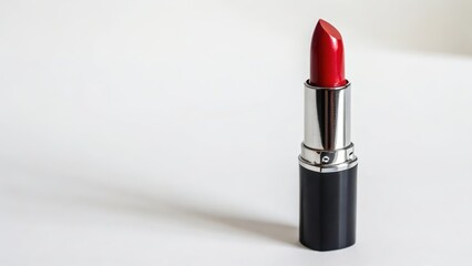 Obraz premium Red Lipstick on White Background