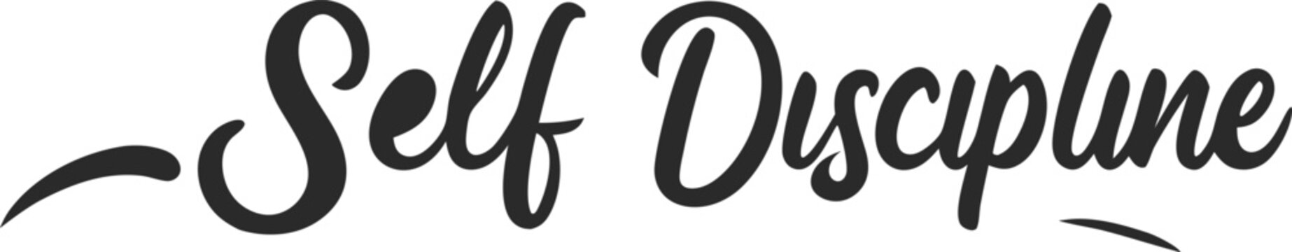 This design showcases the word 'Self-Discipline' in bold, dark font against a clean white background, emphasizing the importance of focus and control in personal growth.
