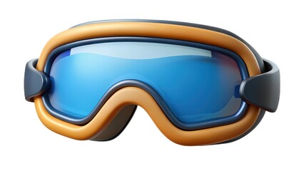Ski Goggles on White Background