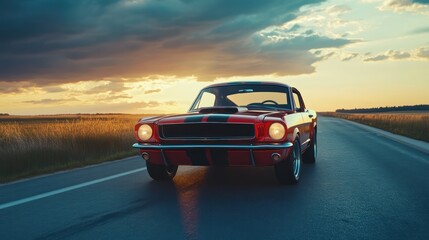 Classic Car Sunset Road Trip (2)