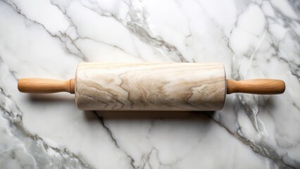 Marble Rolling Pin on White Background