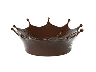 A Chocolate Crown Shape Displayed Against a White Background