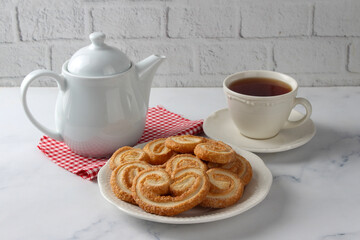 Palmiers or elephant ears, puff pastry cookies