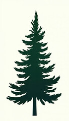 Obraz premium Silhouette of Pine Tree on Soft Background 