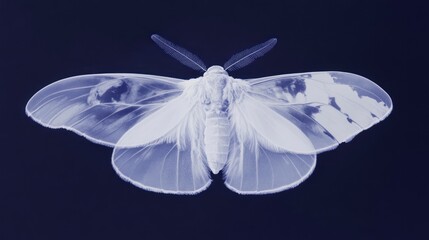 X-ray Moth, Dark Background, Studio Shot, Print Design