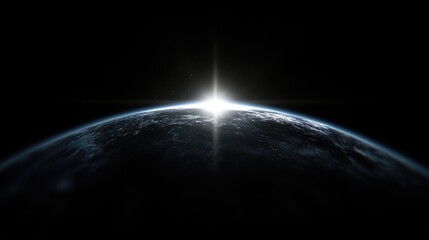 Earth rising, a celestial sunrise