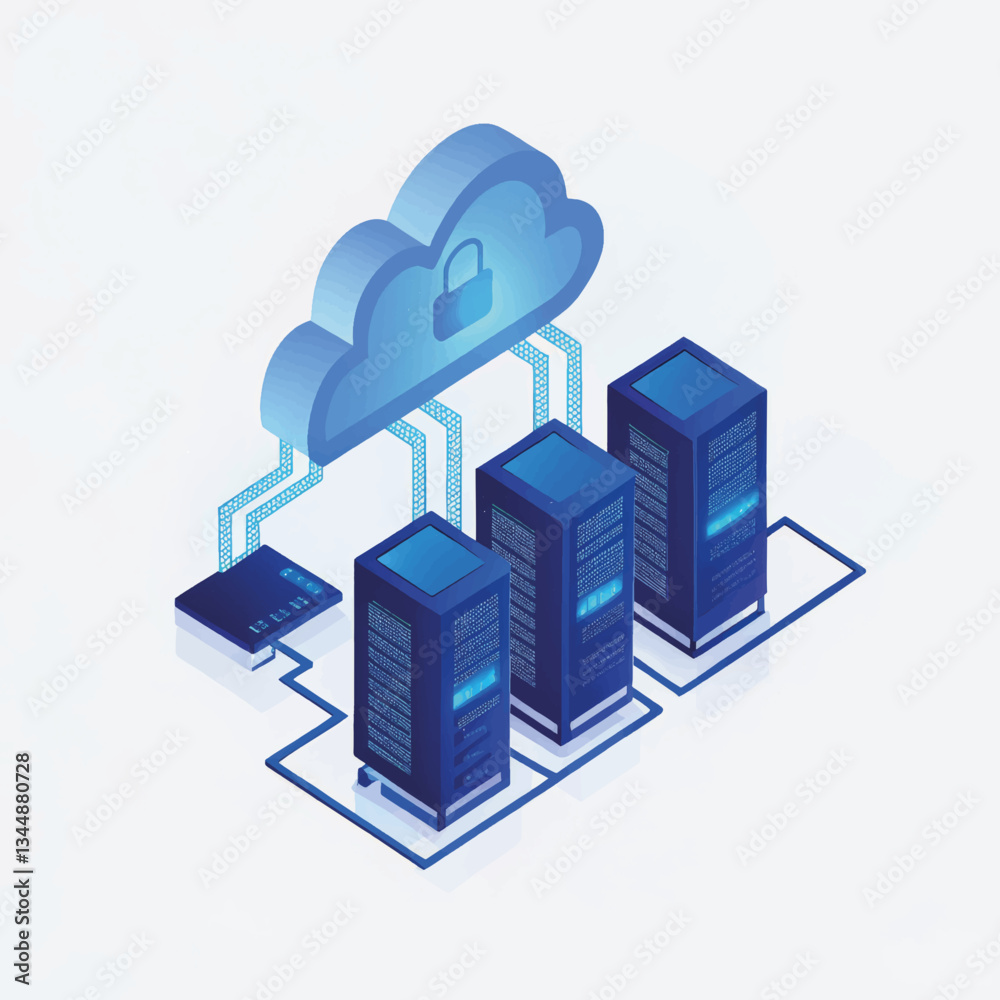 Poster Cloud computing network with secure servers and data transfer  